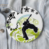 Badge Rond 15,2 Cm Joueur de guitare (En situation)