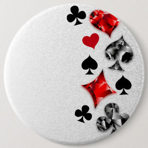 Badge Rond 15,2 Cm Joueur de poker Parieur Enseigne de cartes Couleur