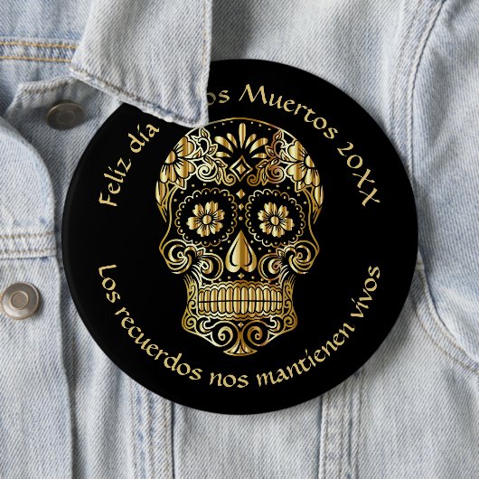 Badge Rond 15,2 Cm Jour des morts - Personnaliser Ajouter nom et mess (En situation)