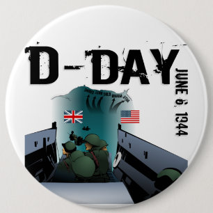 Badge Rond 15,2 Cm JOUR J 6 juin 1944