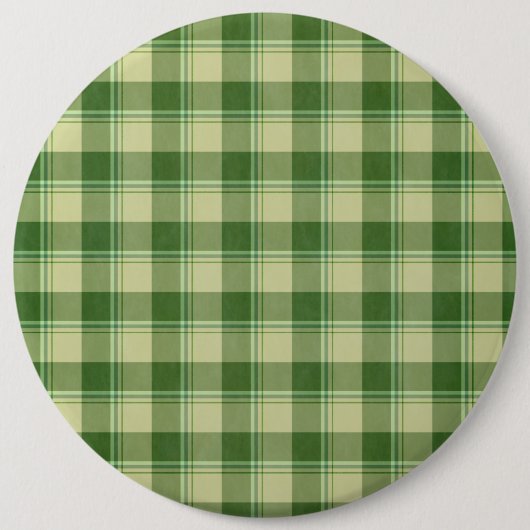 Badge Rond 15,2 Cm Journée de la Saint Patrick à Plaid Vert (Devant)