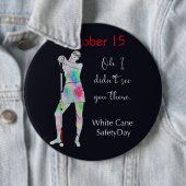 Badge Rond 15,2 Cm Journée de sécurité de la canne blanche, bouton fi (En situation)