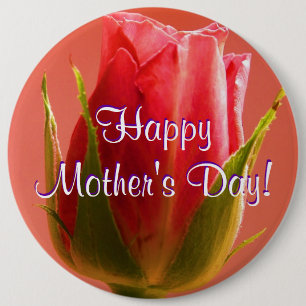 Badge Rond 15,2 Cm Joyeuse Fête des Mères Rose I