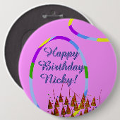 Badge Rond 15,2 Cm Joyeux anniversaire (Devant & derrière)