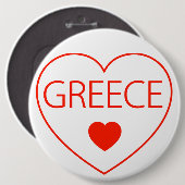 Badge Rond 15,2 Cm Joyeux Coeur Grèce (Devant & derrière)