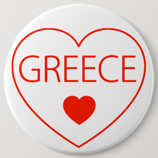 Badge Rond 15,2 Cm Joyeux Coeur Grèce