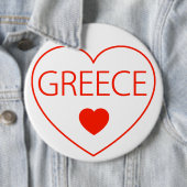 Badge Rond 15,2 Cm Joyeux Coeur Grèce (En situation)
