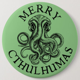Badge Rond 15,2 Cm Joyeux Cthulhumas Lovecraft Cthulhu