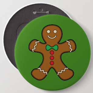 Badge Rond 15,2 Cm Joyeux homme en pain d'épices