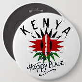 Badge Rond 15,2 Cm Joyeux Kenya Place (Devant & derrière)