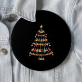 Badge Rond 15,2 Cm Joyeux Noël|Arbre de Noël Ukulele Instrument (En situation)