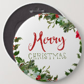 Badge Rond 15,2 Cm Joyeux Noël de verdure (Devant & derrière)
