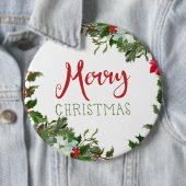 Badge Rond 15,2 Cm Joyeux Noël de verdure (En situation)