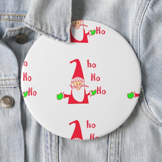 Badge Rond 15,2 Cm Joyeux Noël Joyeux Noël Drôle Père Noël Hohoho (En situation)
