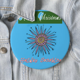 Badge Rond 15,2 Cm Joyeux Noël Sunshine