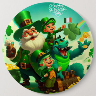 Badge Rond 15,2 Cm Joyeux Saint Patrick's Day coloré