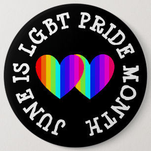 Badge Rond 15,2 Cm Jumbo Juin est le bouton du mois de la fierté LGBT