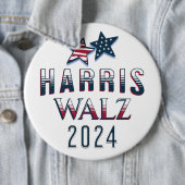 Badge Rond 15,2 Cm Jumbo-Size Harris et Walz 2024 (En situation)