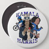 Badge Rond 15,2 Cm Kamala Harris Bootleg Rap (Devant & derrière)