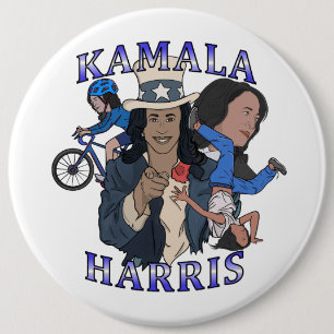 Badge Rond 15,2 Cm Kamala Harris Bootleg Rap