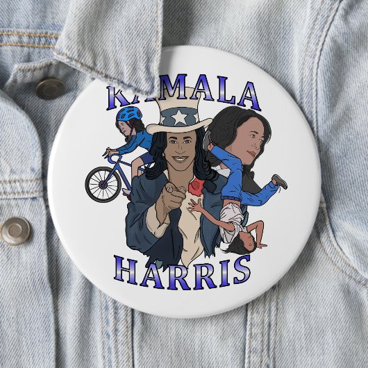 Badge Rond 15,2 Cm Kamala Harris Bootleg Rap (En situation)