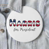 Badge Rond 15,2 Cm Kamala Harris pour le président (En situation)