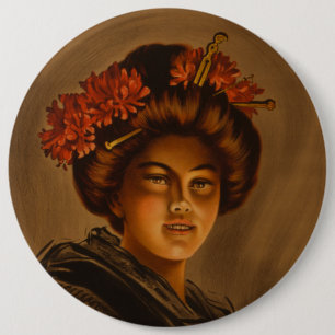 Badge Rond 15,2 Cm Karama : Actrice japonaise Romance Geisha