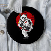 Badge Rond 15,2 Cm Karaté Panda Bear (En situation)