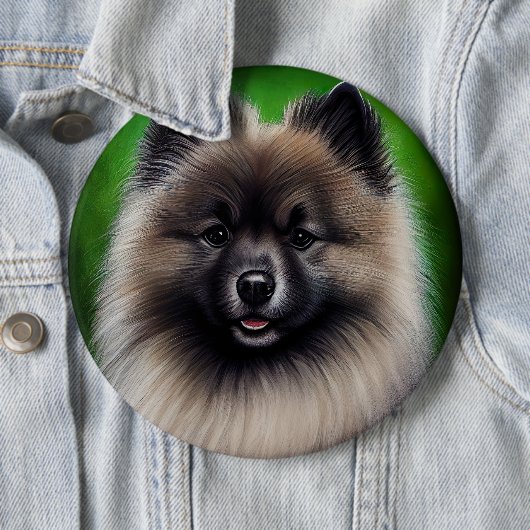 Badge Rond 15,2 Cm Keeshond Dog en tenue de jour St. Patrick (En situation)