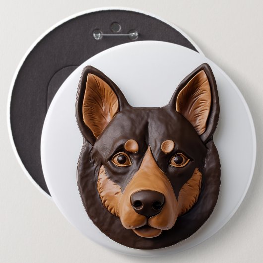 Badge Rond 15,2 Cm Kelpie Chien australien 3D inspiré (Devant & derrière)