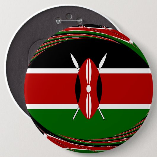Badge Rond 15,2 Cm Kenya (Devant & derrière)