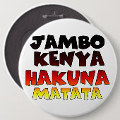 Badge Rond 15,2 Cm Kenya Hakuna Matata (Devant & derrière)