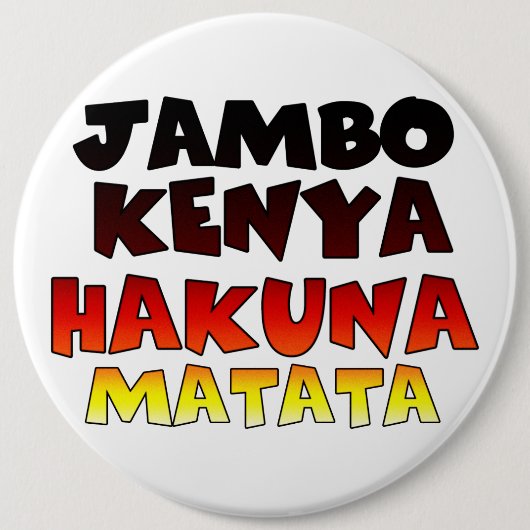 Badge Rond 15,2 Cm Kenya Hakuna Matata (Devant)