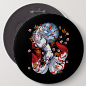 Badge Rond 15,2 Cm Kitsune renard japonais (Devant & derrière)