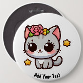 Badge Rond 15,2 Cm Kitty (Devant & derrière)