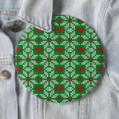 Badge Rond 15,2 Cm Knitted Christmas pattern (En situation)