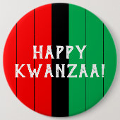 Badge Rond 15,2 Cm Kwanzaa Rouge Noir Vert Kinara Motif rayé (Devant)