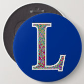 Badge Rond 15,2 Cm L bouton lumineux de monogramme (Devant & derrière)