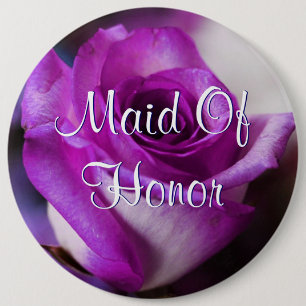 Badge Rond 15,2 Cm La domestique de l'honneur pourpre s'est levée