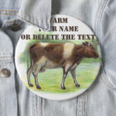 Badge Rond 15,2 Cm La ferme à la vache (En situation)