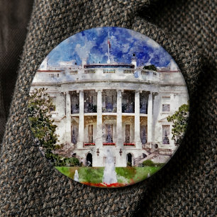 Badge Rond 15,2 Cm La Maison Blanche à Washington DC – Façade sud
