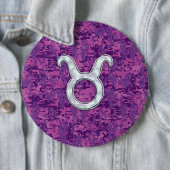 Badge Rond 15,2 Cm La perle comme le zodiaque de Taureau se (En situation)