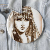 BADGE ROND 15,2 CM LA REINE DIHYA (En situation)