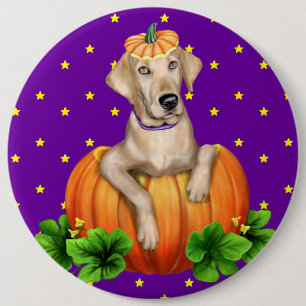 Badge Rond 15,2 Cm Laboratoire Jaune Halloween Travail-O-Lanterne