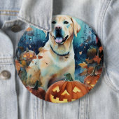 Badge Rond 15,2 Cm Labrador Halloween avec la peur Citrouille (En situation)