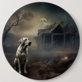 Badge Rond 15,2 Cm Labrador Halloween Épouvantable (Devant)