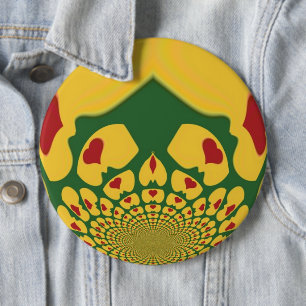 Badge Rond 15,2 Cm L'amour à Rasta Couleurs : Coeurs de reggae