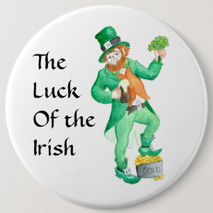 Badge Rond 15,2 Cm Large 'Luck of the Irish' Button