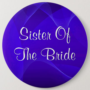 Badge Rond 15,2 Cm Le bleu ondule la soeur de la jeune mariée