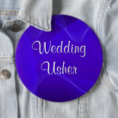 Badge Rond 15,2 Cm Le bleu ondule Usher (En situation)